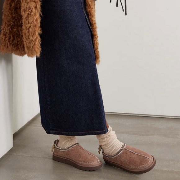 Tasman Biarritz shearling-lined brushed-suede slippers sz 10 (EUR 41)NWT IN BOX - Picture 2 of 4